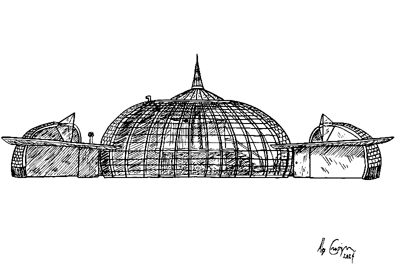 illustration of the Ford House by Bruce Goff